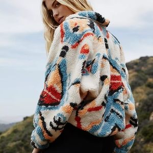 Free People Hit the Slopes Fleece Jacket Multi Combo